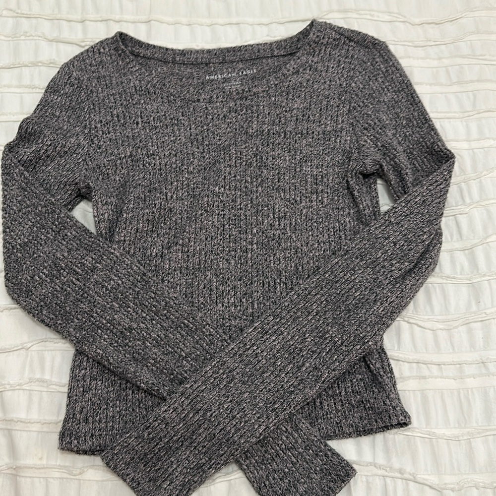 american eagle gray long sleeve